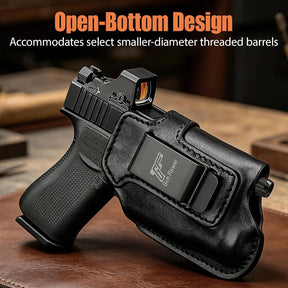 IWB Leather Holster for Glock 43X w/TLR-7X Sub, TLR-7 HL-X Sub & TLR-7 Sub | Also Fits PSA Dagger Micro, Fits Glock 43X MOS & 43X with Rail Only, Optic-Ready Cut, Fits 1.5"-1.75" Belts, Right Hand