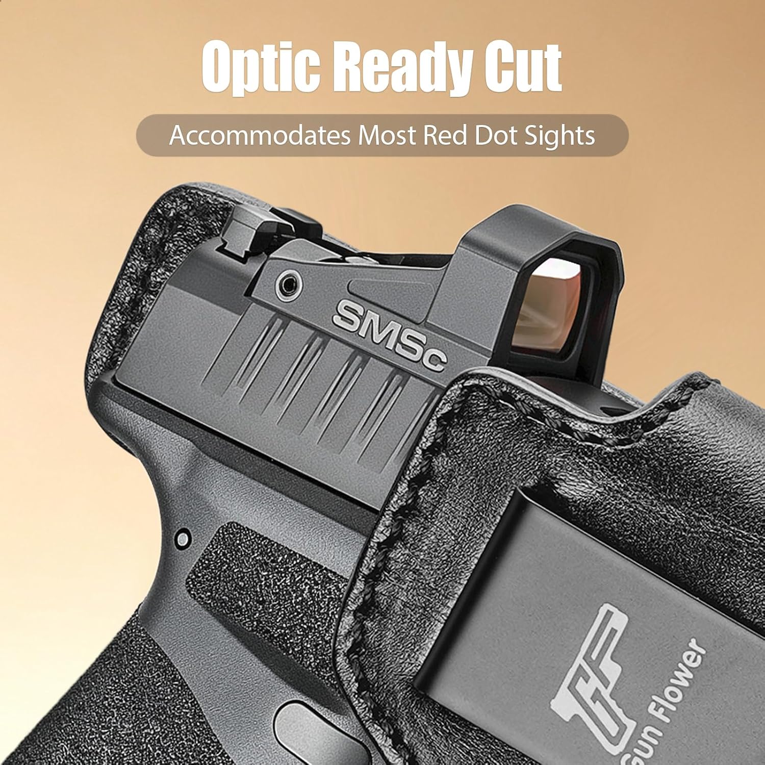 Hellcat Pro IWB Black Leather Holster w/Olight Baldr S / Baldr Mini / RL Mini - Light-Bearing Optic Cut, Fits Hellcat Pro OSP / Comp / Threaded, 1.5"-1.75" Belts, Right Hand