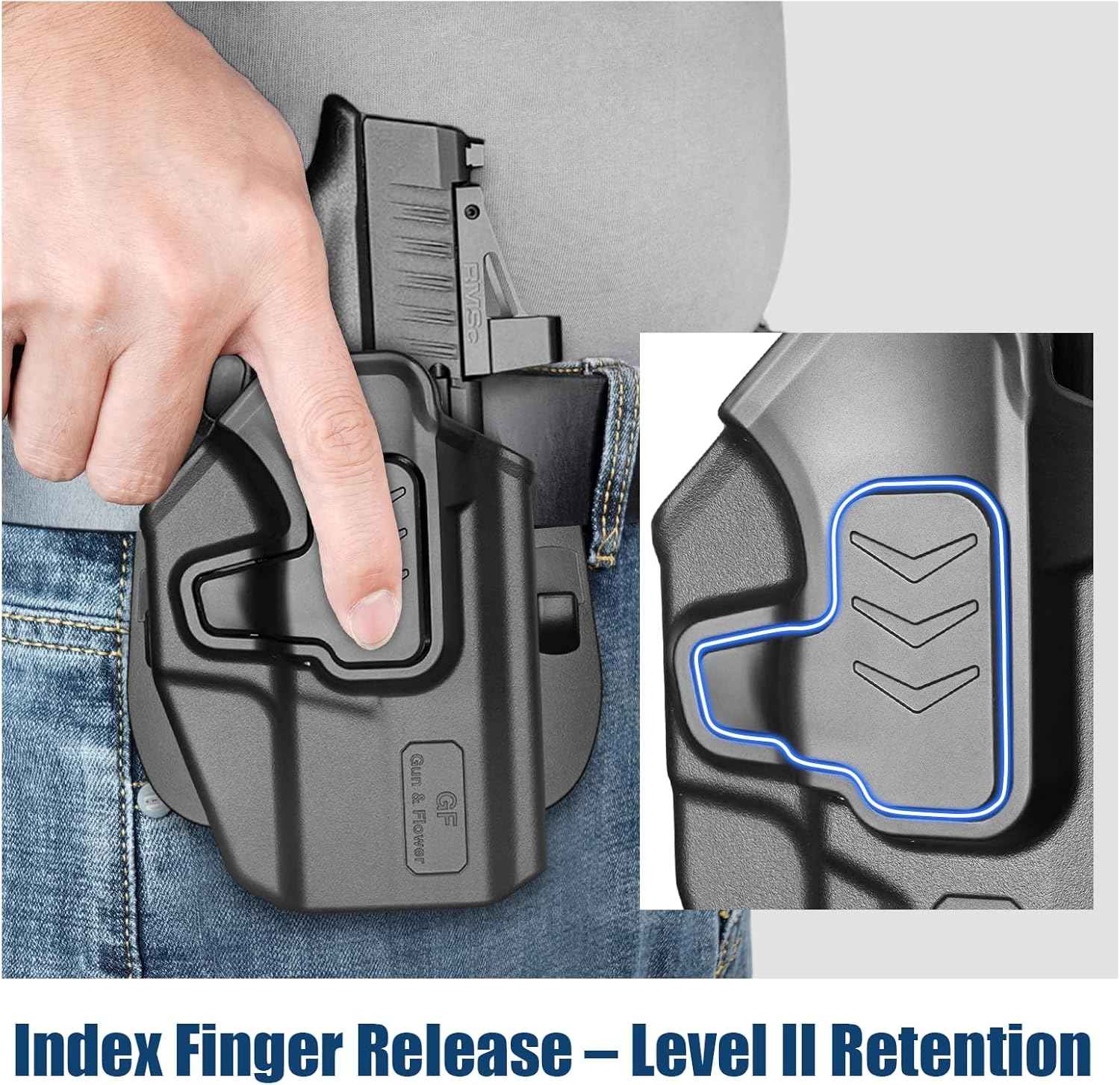 Springfield Hellcat Pro OWB Paddle Holster - Level II Retention, RDS / Optic Ready, Outside Waistband Right Hand