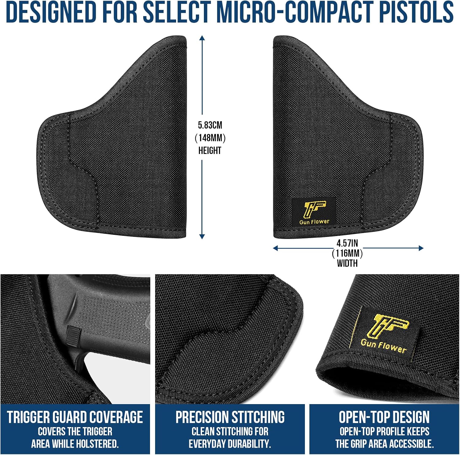 Soft Neoprene, Ambidextrous G43 Soft Pocket Holster, Right/Left Hand Carry , Suede-Like Lining, Secure Pocket Grip, Smooth Draw, Front or Back Pocket Carry
