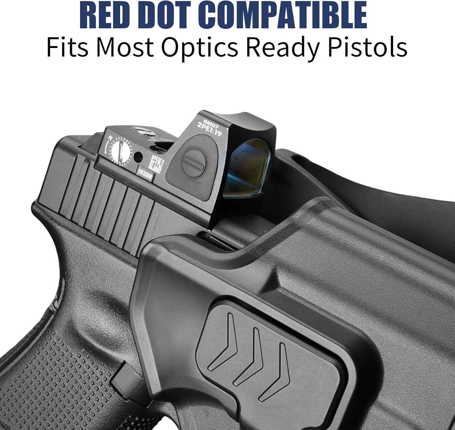 G19 OWB Index Finger Release Holster for Glock 19 G26 Gen 3 4 5, 19X 23 Gen 3 4, G 32 44 45 丨 Level II Retention, 360° Adjustable丨Optic-Compatible Option Available