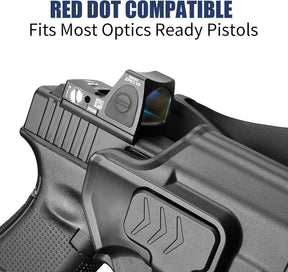 G19 OWB Index Finger Release Holster for Glock 19 G26 Gen 3 4 5, 19X 23 Gen 3 4, G 32 44 45 丨 Level II Retention, 360° Adjustable丨Optic-Compatible Option Available