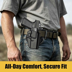 Glock 17/19/19X/45 MOS OWB Paddle Holster - Level II Retention, Optic Ready, 360° Adj  GUN FLOWER