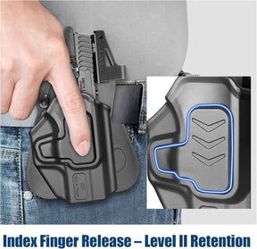 Smith & Wesson Bodyguard 2.0 OWB Holster - Level II Retention, RDS / Optic Ready, 360° Adjustable Silicone Paddle, Outside Waistband Right Hand