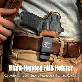 Hellcat Pro IWB Brown Leather Holster w/Olight Baldr S / Baldr Mini / RL Mini - Light-Bearing Optic Cut, Fits Hellcat Pro OSP / Comp / Threaded, 1.5"-1.75" Belts, Right Hand