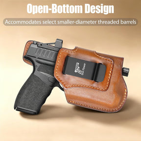 Hellcat Pro IWB Brown Leather Holster w/Olight Baldr S / Baldr Mini / RL Mini - Light-Bearing Optic Cut, Fits Hellcat Pro OSP / Comp / Threaded, 1.5"-1.75" Belts, Right Hand