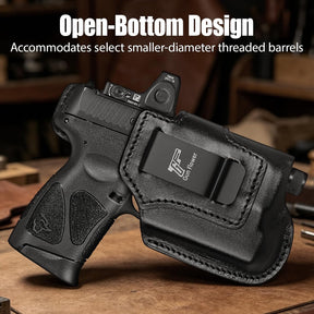 Taurus G3C / G2C / G2S IWB Black Leather Holster w/Olight Baldr S / Baldr Mini / RL Mini - Light-Bearing Optic Cut, Also Fits PT111 / PT140, 1.5"-1.75" Belts, Right Hand