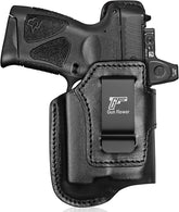 Taurus G3C / G2C / G2S IWB Black Leather Holster w/Olight Baldr S / Baldr Mini / RL Mini - Light-Bearing Optic Cut, Also Fits PT111 / PT140, 1.5"-1.75" Belts, Right Hand