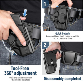 Gun & Flower P365 Quick Release Holster, OWB Holster for Sig Sauer P365X / P 365 SAS / P365 .380 ACP, Fast Detach Base, Index Finger Release, Adjustable Cant, Not for XL/XMacro GUN & FLOWER