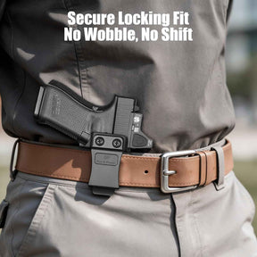 Glock 19/17/19X/45 IWB Holster - Optic Cut, Adjustable Cant & Height, Inside Waistband Concealed Carry, Fits Gen 1-6 + G34/G44/G32 Gen3-4 & Ruger RXM, Right Hand Black (OWB Ready) - GUN & FLOWER