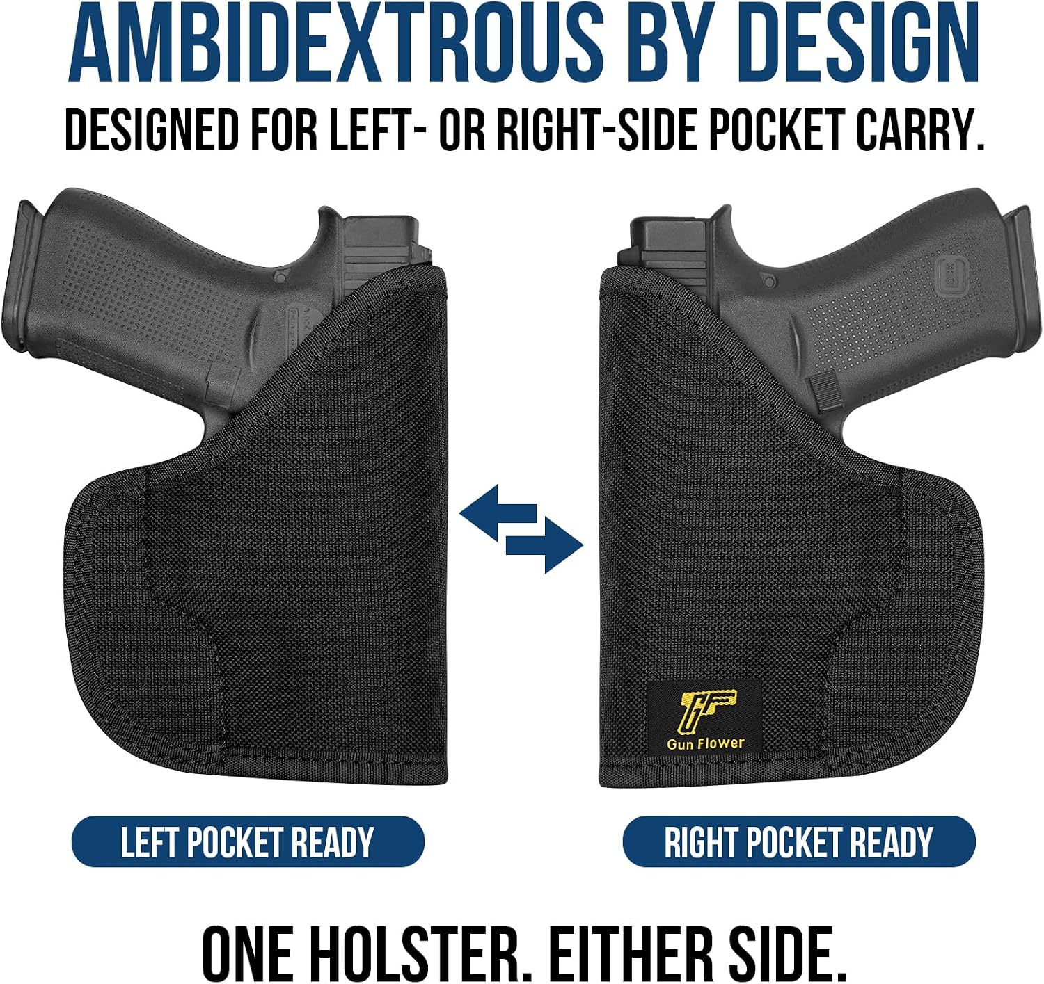 Soft Neoprene, Ambidextrous G43 Soft Pocket Holster, Right/Left Hand Carry , Suede-Like Lining, Secure Pocket Grip, Smooth Draw, Front or Back Pocket Carry