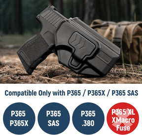 Gun & Flower Belt Clip Holster, OWB Holster for Sig Sauer P365 / P365X / P365 SAS / P365 .380, Index Finger Release, Adjustable Cant, Outside Waistband Carry, Not for XL or XMacro polymerholster