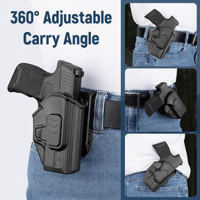 Gun & Flower Belt Clip Holster, OWB Holster for Sig Sauer P365 / P365X / P365 SAS / P365 .380, Index Finger Release, Adjustable Cant, Outside Waistband Carry, Not for XL or XMacro polymerholster