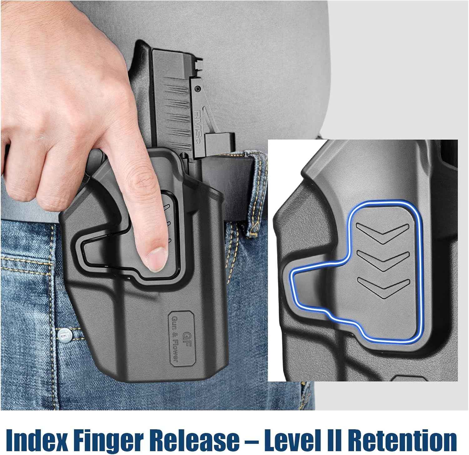 Springfield Hellcat Pro OWB Belt Clip Holster - Level II Retention, RDS / Optic Ready, Outside Waistband Right Hand