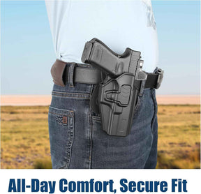 Glock 17/19/19X/23/45 OWB Holster - Level II Index Finger Release, Adjustable Retention, 360° Paddle, Precision Fit Right Hand