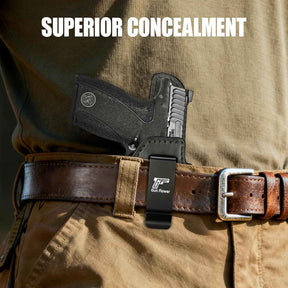 S&W Bodyguard 2.0 IWB Leather Holster - Optic Cut Concealed Carry, Premium Full Grain Leather, Fits 1.5"-1.75" Belt, Black Right Hand - GUN & FLOWER - Gunflowerholsters