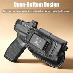 Black Leather Holster for Hellcat Pro w/TLR-7 X Sub, TLR-7 Sub & TLR-7 HL-X Sub | Optic Cut, IWB Light-Bearing Holster, Fits Hellcat Pro OSP/ Hellcat Pro Comp/ Hellcat Pro Threaded, Fits 1.5"-1.75" Belts