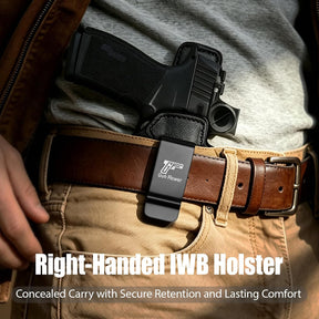 Sig Sauer P365 X-Macro IWB Leather Holster w/TLR-7 X Light - Light-Bearing Concealed Carry, Fits P365 X-MACRO / TACOPS / COMP, Optic Cut, 1.5"-1.75" Belts, Right Hand