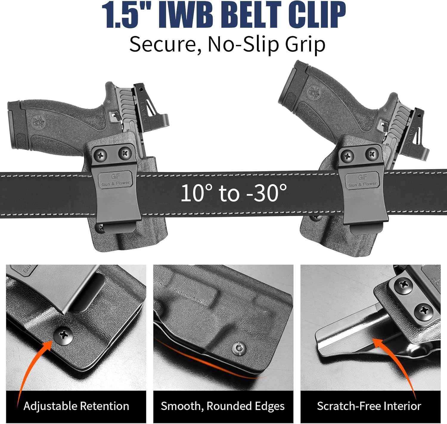 S&W Bodyguard 2.0 IWB Kydex Holster - Optic Cut, Adjustable Cant & Retention, Concealed Carry Inside Waistband, Right Hand