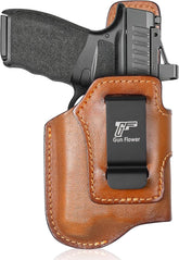 Hellcat Pro IWB Brown Leather Holster w/Olight Baldr S / Baldr Mini / RL Mini - Light-Bearing Optic Cut, Fits Hellcat Pro OSP / Comp / Threaded, 1.5"-1.75" Belts, Right Hand