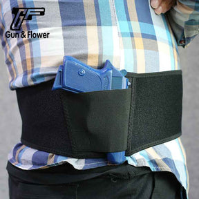 Portable Gun Belts Holster, Black Neoprene Belly Band, Tactical Gun Holster Waist Belt for Concealed Carry