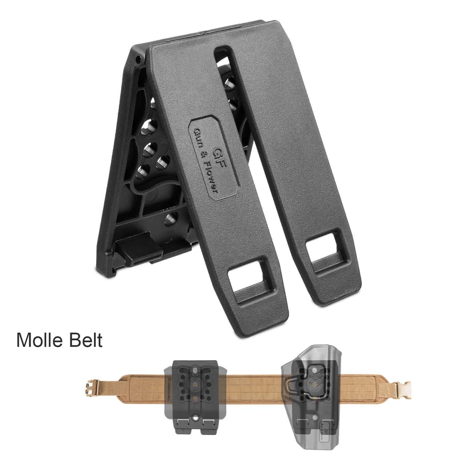 MOLLE Adapter Polymer Modular Attachment for Gun Holsters/Magazine Pouches 1/2/4 Pack | Gun & Flower