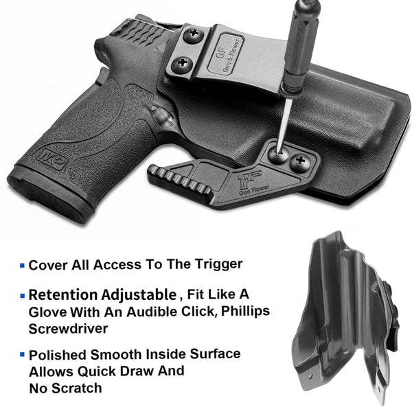 S&W M&P Shield 9mm EZ IWB Kydex Holsters with Claw Adj. Retention | Right Hand