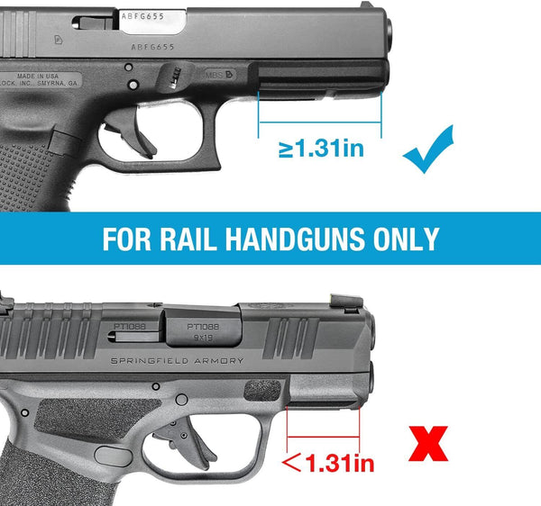 Universal Rail Gun Clip Concealed Carry Gun Clip Fit Gun w/Rail3.1 Inch and Plus | Gun & Flower