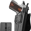 1911 Polymer OWB Paddle Holster, Index Finger Release, fit Colt/Elite Force/Kimber/ Springfield/RIA/S&W/Ruger/Taurus 1911, Right Hand| Gun & Flower