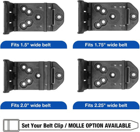 Universal OWB Double Magazine Holder,Fits Double Stack 9mm .40 /10mm .45 Magazine, Fit 1.5 1.75 2.0 2.25'' Belt,MOLLE Optional