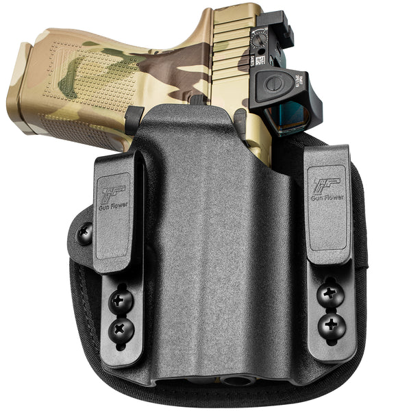 Universal Hybrid Kydex&Nylon IWB Holster Fits 150 Guns for 9mm Pistols for Men/Women Concealed Carry | Gun & Flower