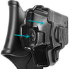 Springfield Armory XD-S 3.3" Barrel Polymer Level II Index Finger Release OWB Open Carry Paddle Holster Fully Trigger Guard Open Muzzle | Gun & Flower