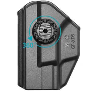 Springfield Armory XD-S 3.3" Barrel Polymer Level II Index Finger Release OWB Open Carry Paddle Holster Fully Trigger Guard Open Muzzle | Gun & Flower