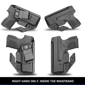 Kydex IWB Holster with Claw for Springfield XD-S XDS 3.3" 9mm/.40S&W/.45 ACP Appendix Cross Draw Concealed Carry Belt Clip Holsters | Gun & Flower