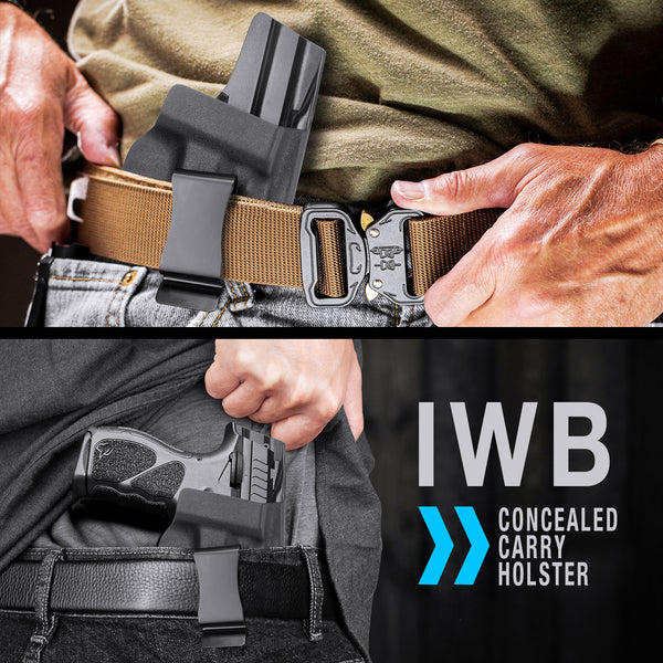 IWB Kydex Holster with Steel Belt Clip Custom Made for Taurus TH9C&TH9 Pistol | Gun & Flower