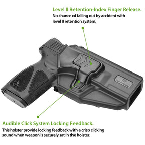 Taurus G3 OWB Polymer Holster with Belt Adapter Fit for Taurus G3 Pistol Level II Index Finger Release System | Gun & Flower