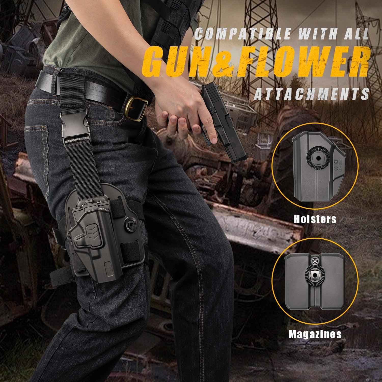 Drop Leg Holster with Level II Retention Index Finger Release OWB Drop ...