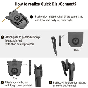 360° Quick-Release Paddle Adapter for Holsters & Pouches