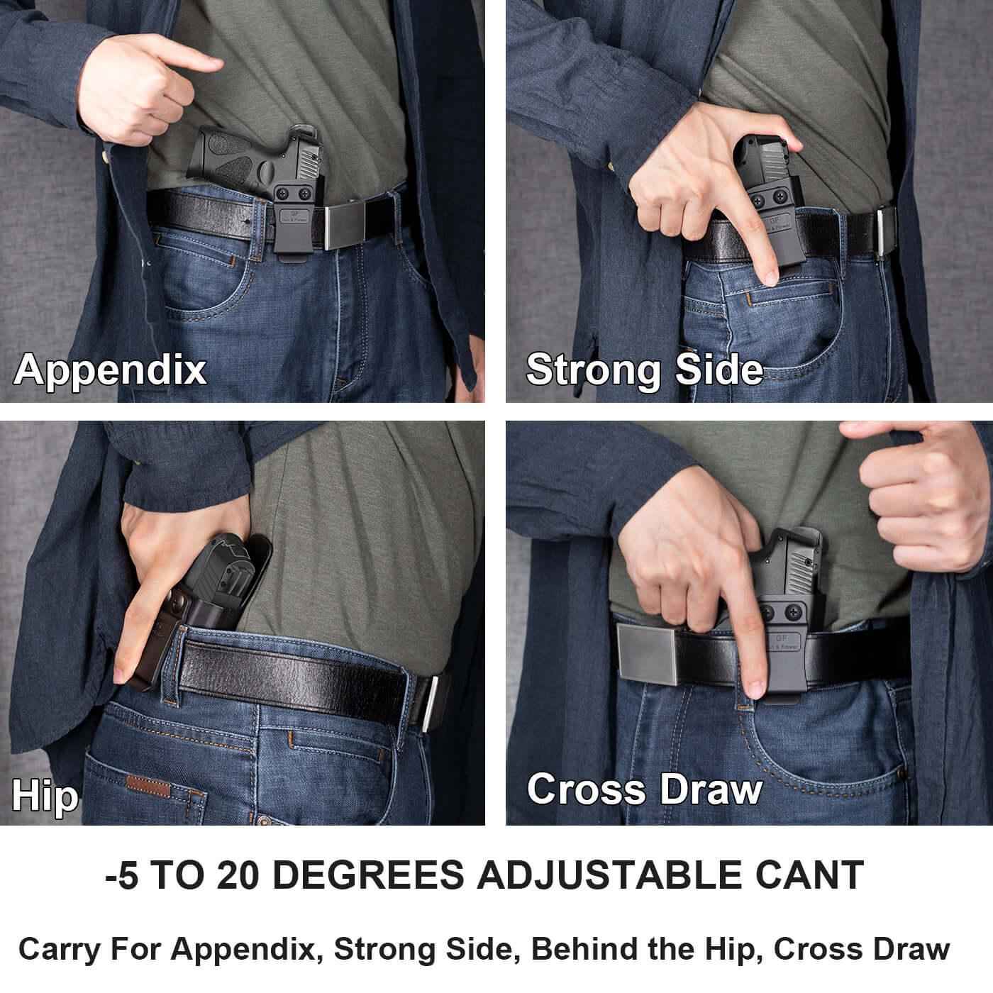 Amberide IWB/OWB KYDEX Gun Holster Fits: Springfield XD-S 3.3\" & XD-S MOD.2 3.3