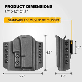 OWB Kydex Holster for Glock 19 19X 23 32 44 45(Gen1-5) Adjustable Retention - Right Hand | Gun & Flower