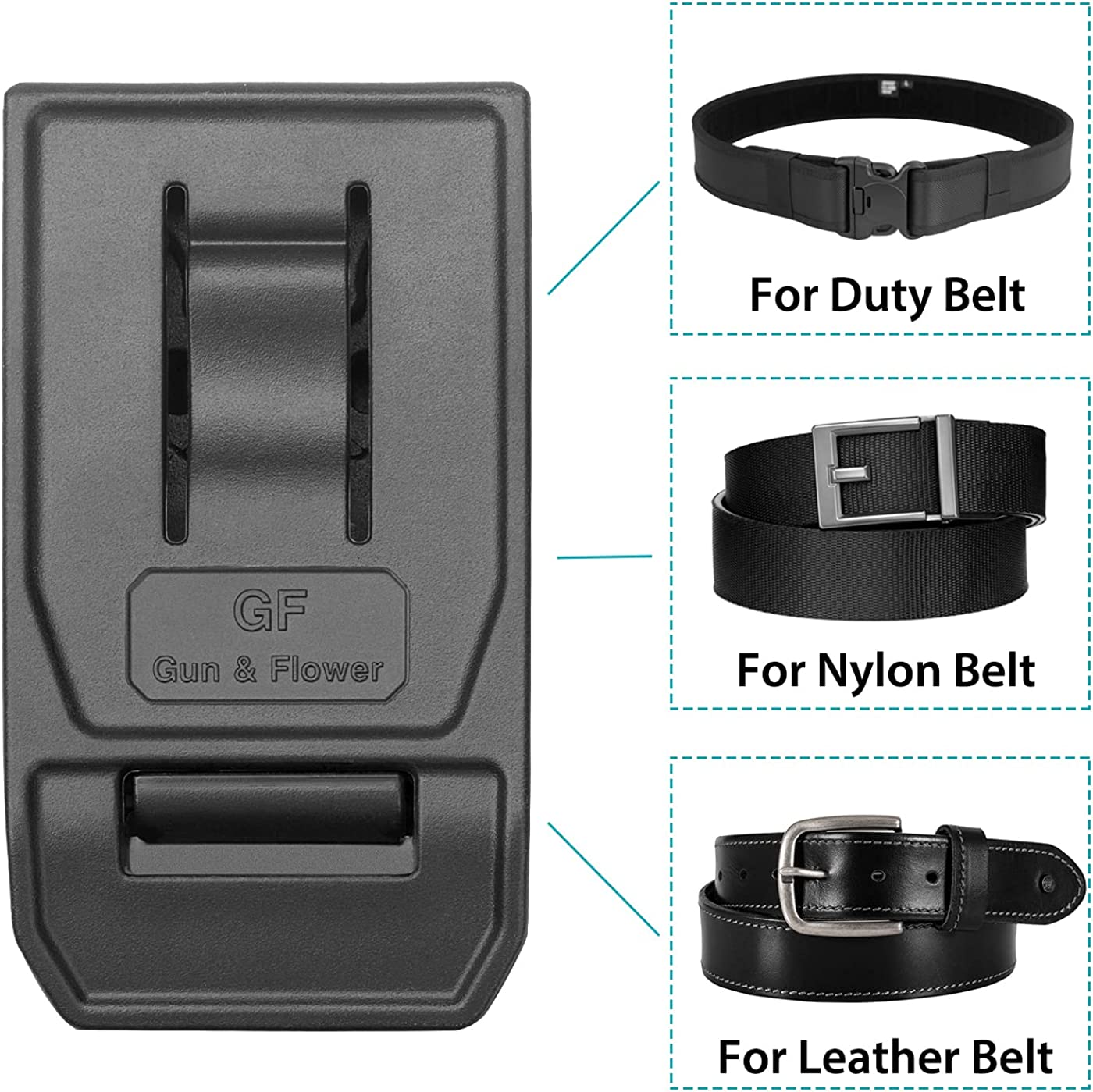  G&F 1-Pack Tactical Belt Clip, Universal Utility Polymer Belt  Clip for Holsters, Magazine Pouches and Attachments, Outside Waistband  Carry Accessories, 360-Adjustable Belt Loop Attachment.… : Sports & Outdoors
