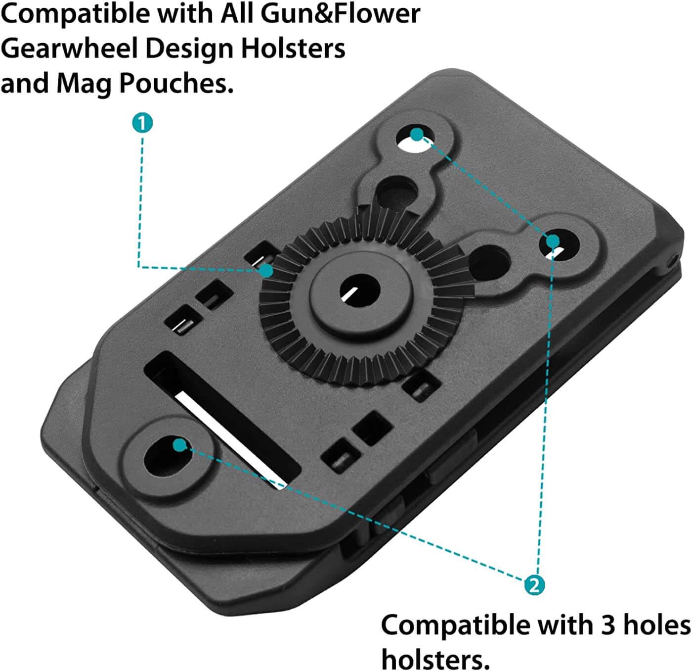 Universal Polymer Belt Clip for Holsters Magazine Pouches and Attachments Outside Waistband Carry Gun Accessoires Adjustable Belt Loop Attachment