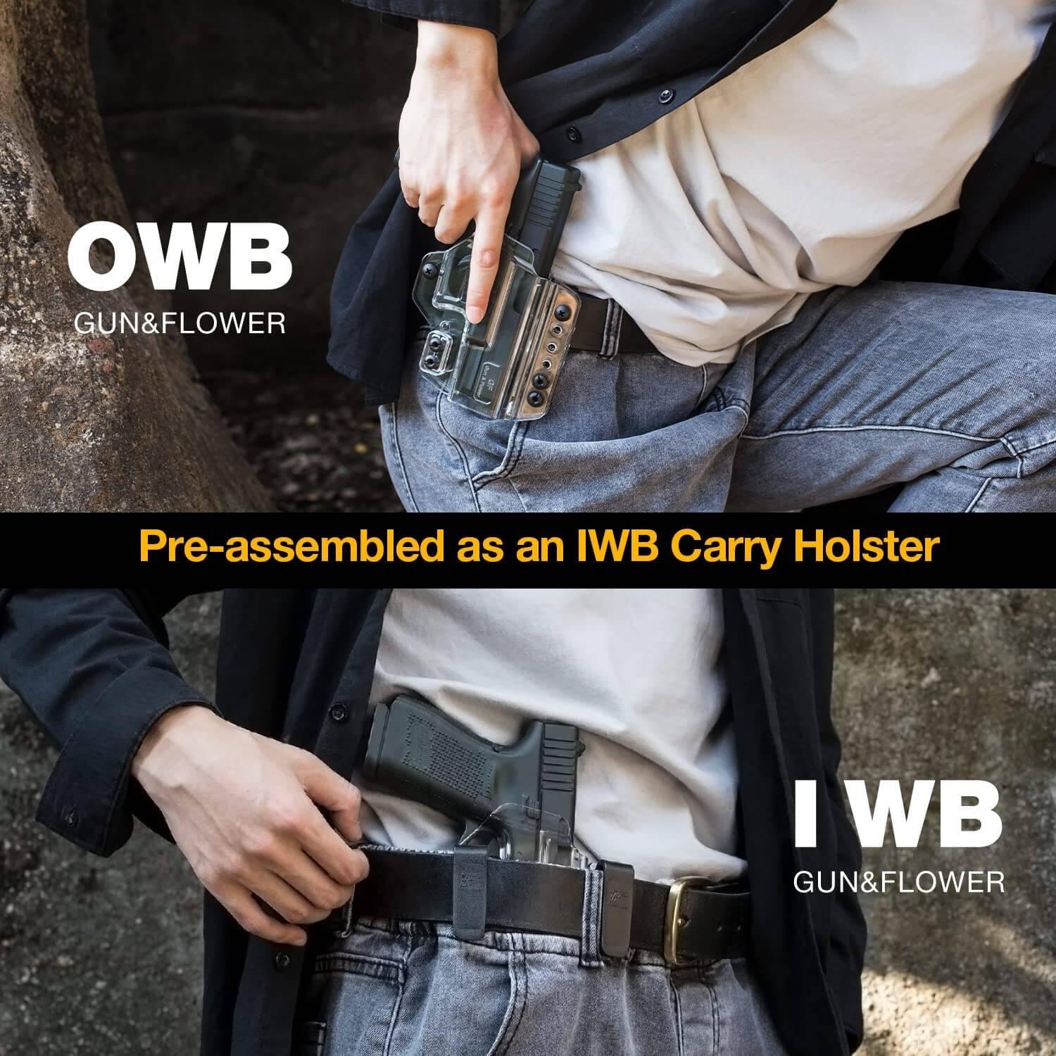 IWB&OWB Convertible Clear Holster Polymer Kydex Hybrid for Taurus G3C/G2C/Millennium G2 PT111/PT140