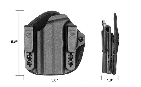 Left Handed Universal Hybrid Kydex&Nylon IWB Holster Fits 150 Guns for 9mm Pistols for Men/Women Concealed Carry | Gun & Flower