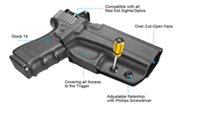 Gun & Flower Right Glock 17/19/19X/21/22/26/27/31/32/33 OWB Kydex Holster