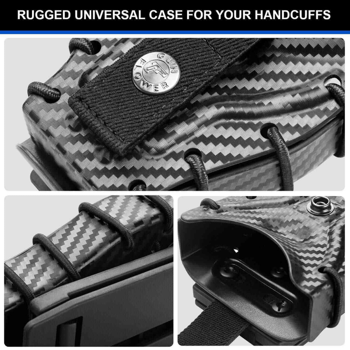 Gun & Flower Handcuff Case Kydex Universal Handcuff Case Fit ASP & Hinged Handcuff & Chain Handcuffs