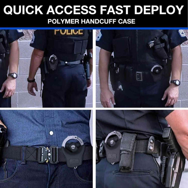 Gun & Flower Kydex Handcuff Case Fits Chained & Hinged Cuffs & Asps | Law Enforcement Police High Speed Gear for Duty Belt Accessories| Strap