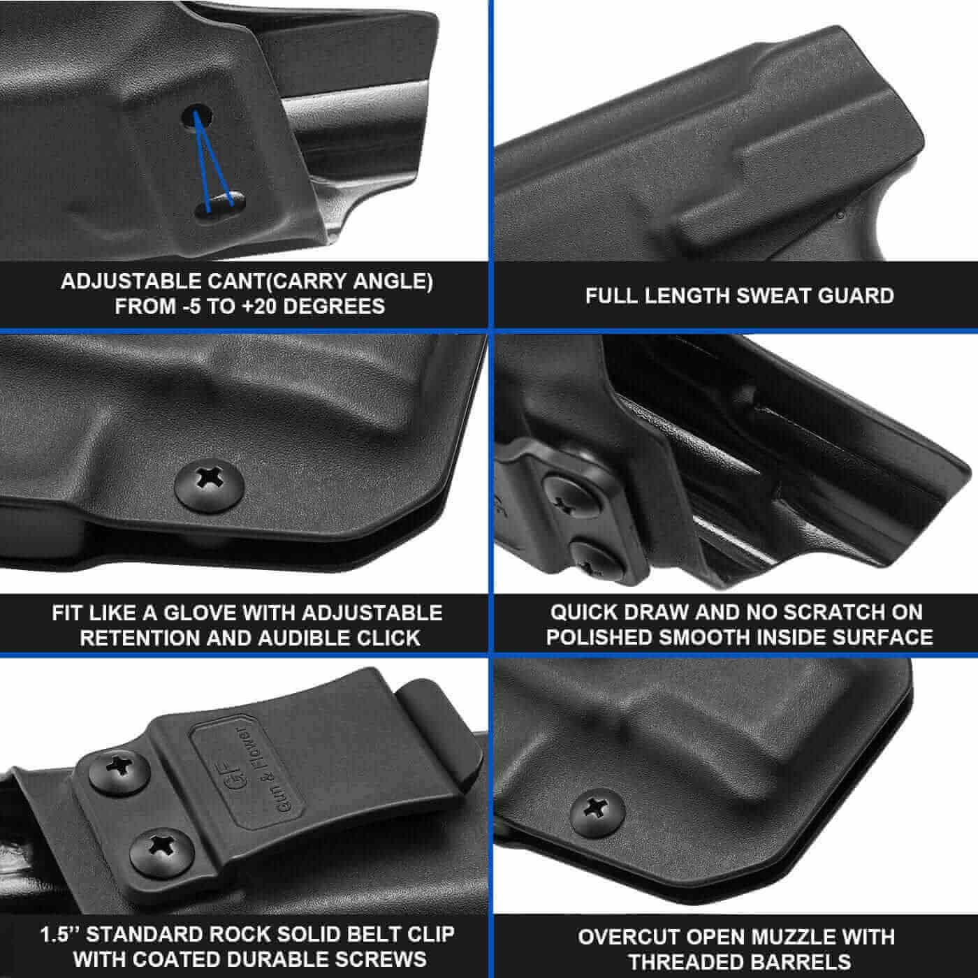 Gun & Flower IWB Kydex Holster Right Taurus G2C/G3C/Millennium G2 PT111/PT140 IWB Kydex Holster