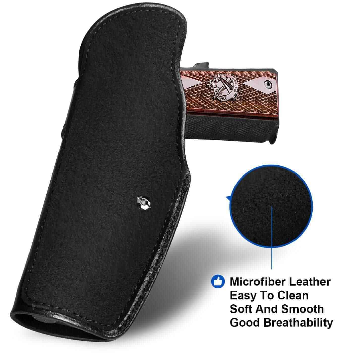 Gun & Flower IWB Leather Holster Right Universal IWB Leather Holsters for 1911 Series Pistols with 5’’ 4.25’’ 4’’ Barrel