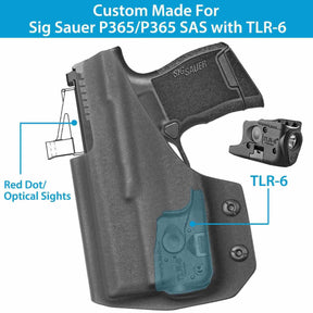 Gun & Flower IWB Light Holster Right Sig Sauer P365/P365 SAS Light Bearing IWB Kydex Holster with Streamlight TLR-6